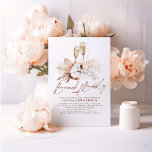 Invitación Floral Terracotta Bridal Shower Brunch y Bubbly<br><div class="desc">Terracota floral elegante boho invitaciones a la ducha de novia - Brunch y Bubbly</div>