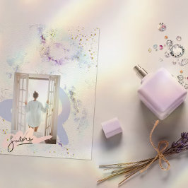 Invitación Floral Textured Paper Elegant Wedding Invitation