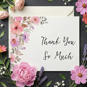 Invitación Floral Thank You Card, Printable Botanical Design 