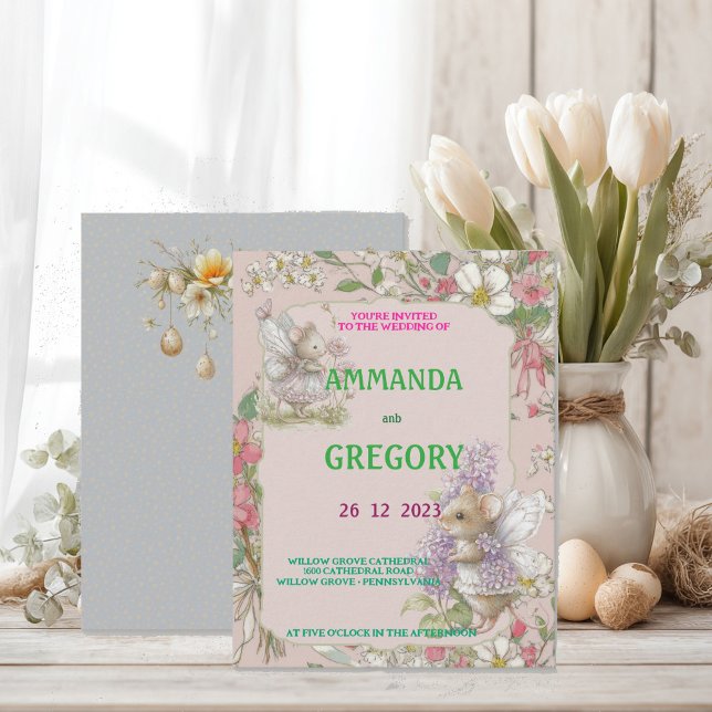 Invitación Floral Toile Azul Francesa (Subido por el creador)