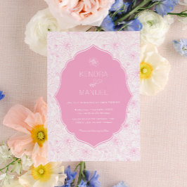 Invitación Floral Toile Fancy Rubor Pink Boda