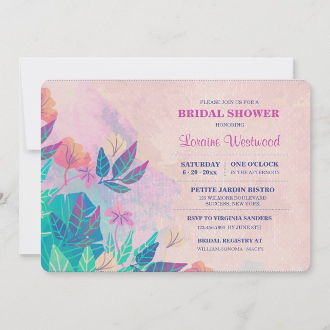 Invitación floral tópica (Anverso)