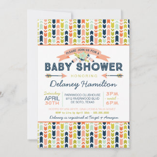Invitación Floral tribal y flor de Boho Baby Shower