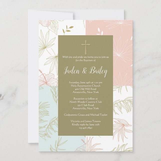 Invitación floral tropical (Anverso)