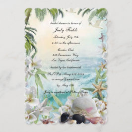 Invitación Floral Tropical Beach Wedding Bridal Shower