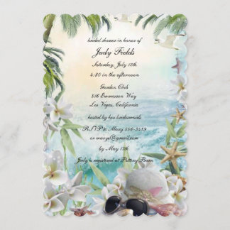 Invitación Floral Tropical Beach Wedding Bridal Shower