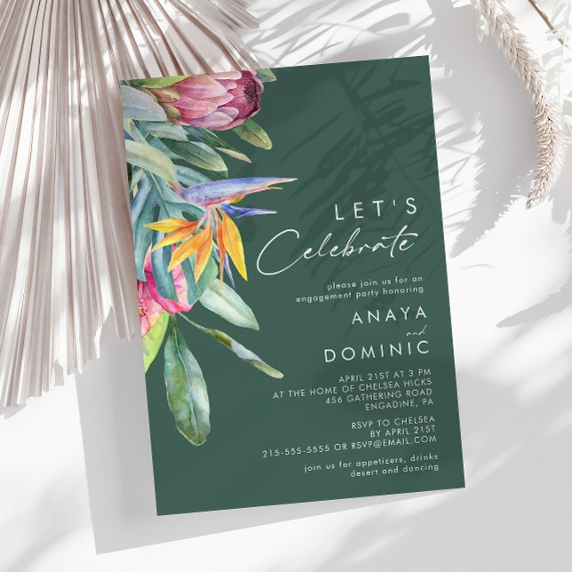 Invitación Floral tropical colorida | Verde Celebremos (Subido por el creador)
