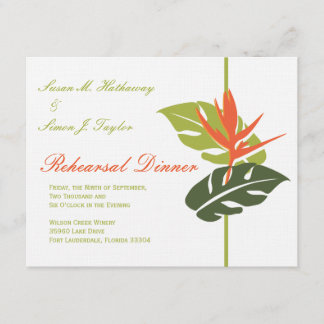 Invitación floral tropical de la cena del ensayo