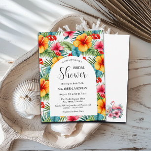 Invitación Floral tropical exótica deja ducha de novia
