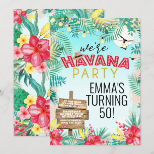 Invitación Floral tropical retro de La Habana
