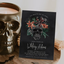 Floral Tropical Skull Halloween Bridal Shower