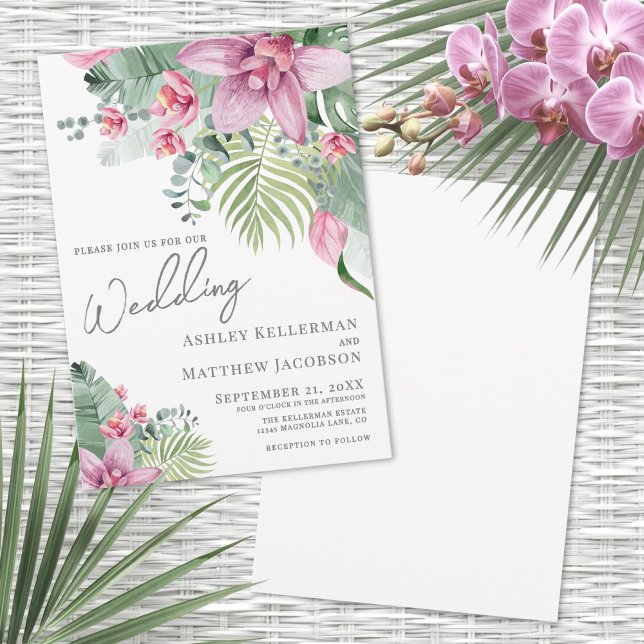 Invitación Floral Tropical Wedding (Floral Tropical Wedding Invitation)