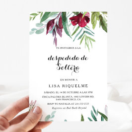 Invitación Floral tropical y vegetación ducha de novias españ