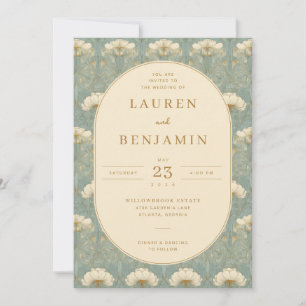 Invitación Floral Turquesa Elegante