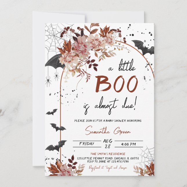 Invitación Floral un poco de Baby Shower (Anverso)