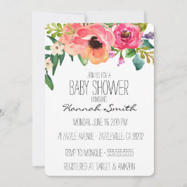 Invitación floral única de Boho Baby Shower