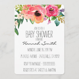 Invitación floral única de Boho Baby Shower