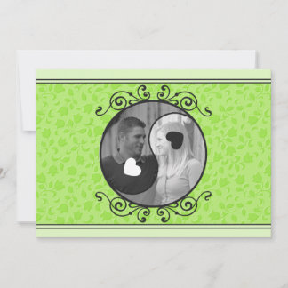 Invitación floral verde de la boda de la foto de