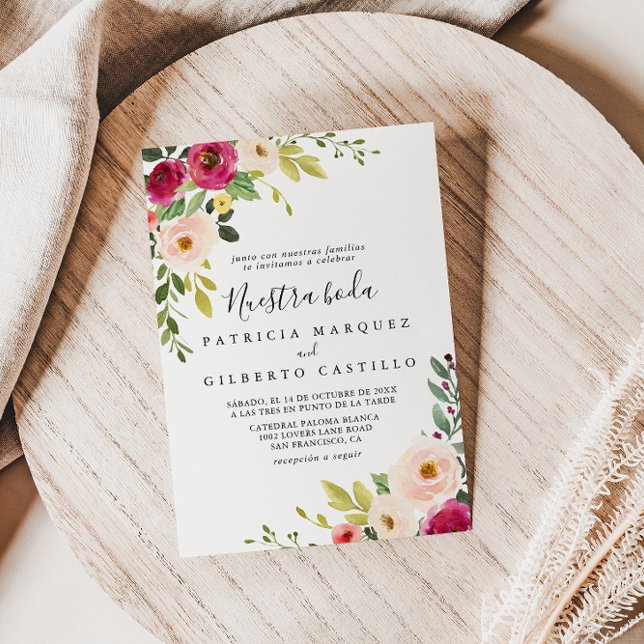 Invitación Floral verde rosa de Rubor Nuestra Boda Boda (Subido por el creador)