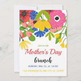 Invitación floral verde y blanca para el Día de la