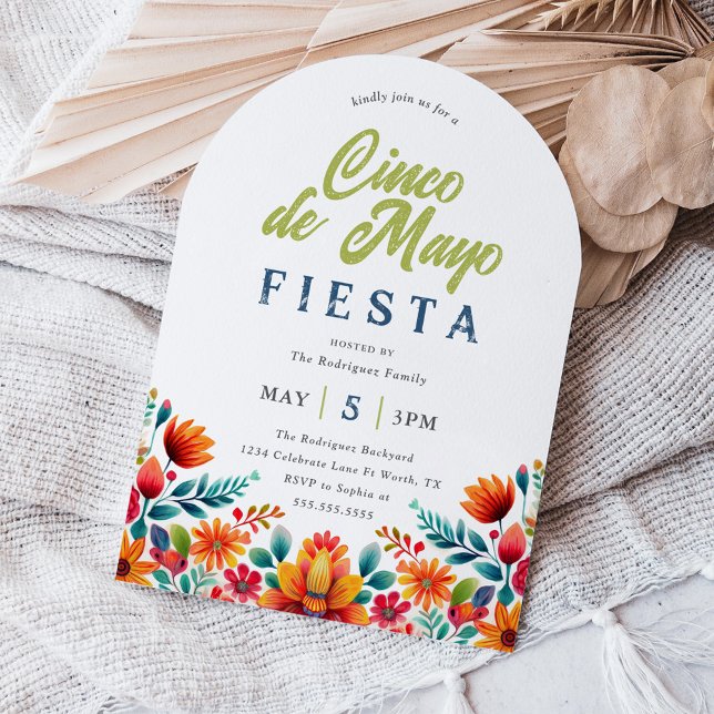 Invitación floral vibrante de la Fiesta Cinco de M (Subido por el creador)