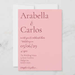 Invitación floral vibrante rosa oscuro
