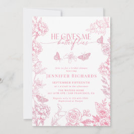 Invitación Floral victoriana | Butterflies Bridal Shower