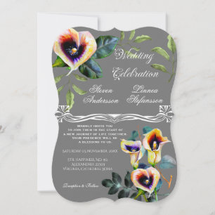 Invitación Floral victoriana Calla Lilies Bouquet Blossom