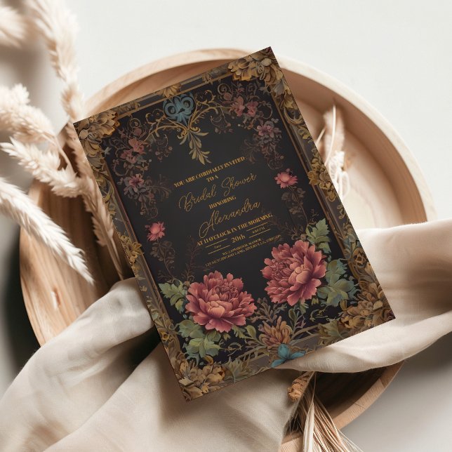 Invitación Floral victoriana Gótica Bridal Shower (Subido por el creador)
