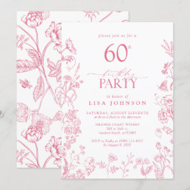 Invitación Floral victoriana rosada del partido de cumpleaños