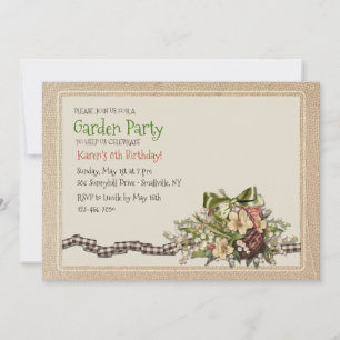 Invitación floral vintage