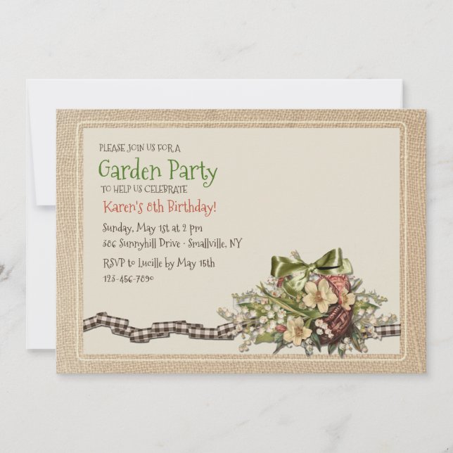 Invitación floral vintage (Anverso)