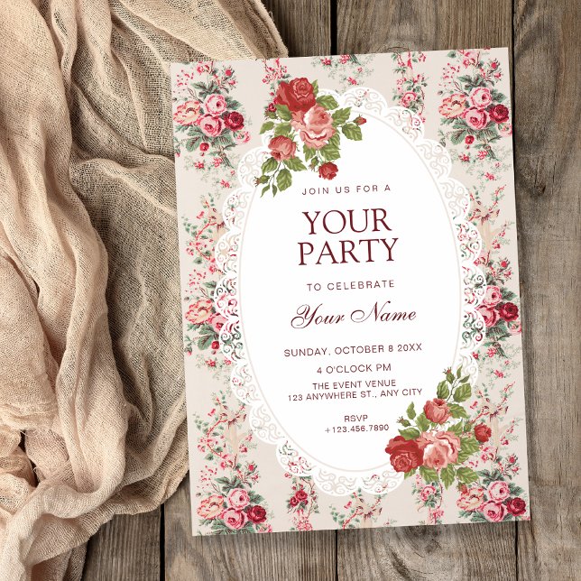 Invitación Floral vintage  (Subido por el creador)