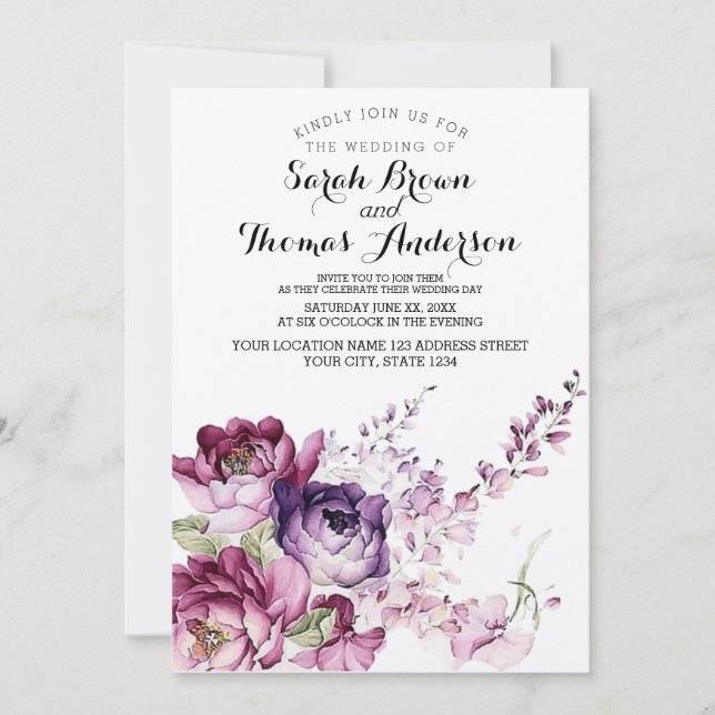 Invitación floral vintage (Anverso)