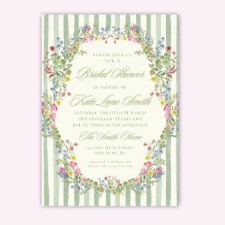 Invitación Floral Vintage Bridal Shower Invitation: Editable