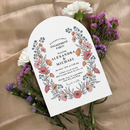 Invitación Floral Vintage Engagement Party Invitation