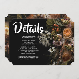 Invitación floral vintage oscura