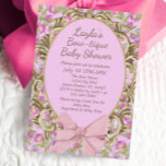 Invitación Floral Vintage Pink Bow Boutique Baby Shower<br><div class="desc">¡Un tema adorable para una ducha de bebé! Estas invitaciones presentan un hermoso diseño floral vintage con acentos de arco. Que las misiones traigan una reverencia para el bebé. Encuentra artículos coincidentes en mi tienda.</div>