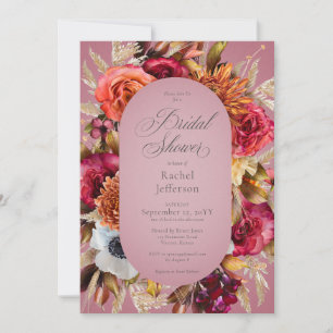 Invitación Floral Vintage Rosa Joya Boho Floral