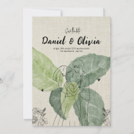 Invitación Floral Vintage Rústico Guardar La Fecha