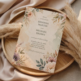 Invitación Floral Vintage Suave