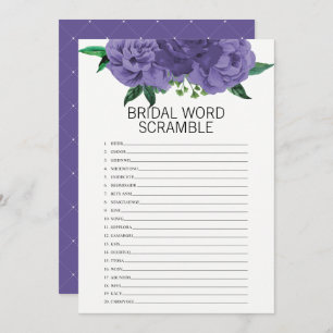 Invitación Floral Violeta Noche Ducha Palabra Cramble Juego
