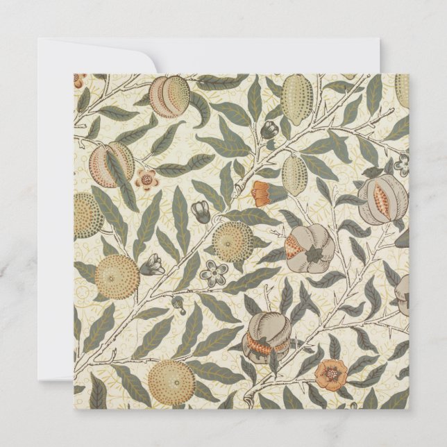 Invitación Floral virgen William Morris Fruit Art Nouveau (Anverso)