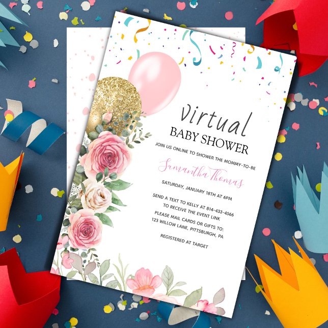 Invitación floral virtual a la ducha de bebé (Subido por el creador)