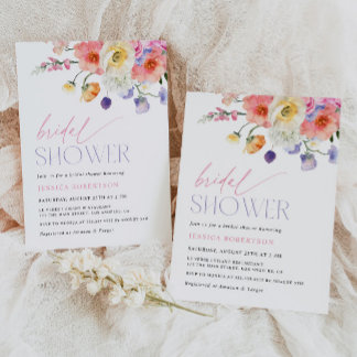 Invitación Floral Watercolor Bridal Shower