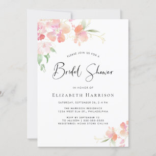 Invitación Floral Watercolor Bridal Shower
