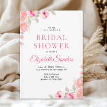 Floral Watercolor Bridal Shower | Pink Roses