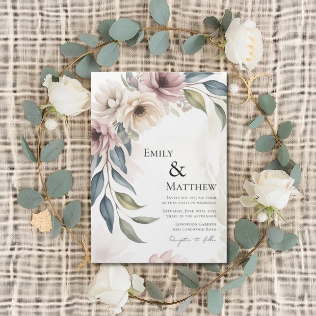 Invitación Floral Watercolor Wedding Invitation (Subido por el creador)