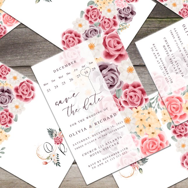 Invitación Floral wedding invitation combines romantic elegan (Subido por el creador)