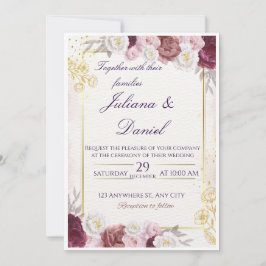Invitación Floral Wedding Invitation – Elegant & Customizable